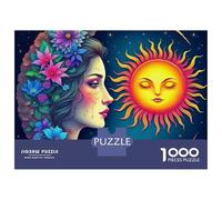 Sun and Moon Mandala 1000 Piece Jigsaw Puzzle Paper for Adults Night Sky Decoration Puzzle Game for Family Mindfulness Gift 38x26cm/1000pcs