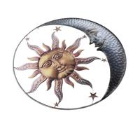 Sun and Moon Metal Wall Sculpture for Patio Fence Decor