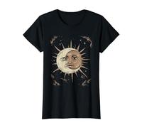 Sun and Moon Shirt Celestial Tarot Dark Academia Aesthetic Value Graphic T-Shirt, Women, Black, S