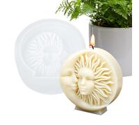Sun and Moon Soap Mold, Candle Molds Silicone Sun and Moon Face, Epoxy Resin Casting Mould, Candle Soap Molds for Candle Resin Art Homemade Lotion Bar Making