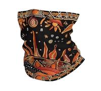Sun And Moon Traditional Aboriginal Dot Tribal Black Men Women Neck Warmer Soft Snood Windproof Snood Scarf For Hiking Sport Running Cycling