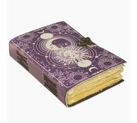 Sun and Moon Vintage Leather Journal for Men & Women 200 Pages of Antique Handmade Deckle-Edge Vintage Paper Sketchbook, Drawing Journal Print Leather Journal (10x7 Inch)
