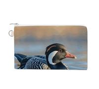 Sun And Moon Wallet for Men Women Canvas Coin Purse Zippered Change Holder with Secure Closure, Loon Nature Birds, One size