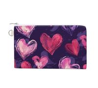 Sun And Moon Wallet for Men Women Canvas Coin Purse Zippered Change Holder with Secure Closure, Red Shape Image, One Size