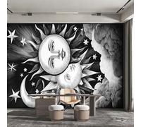 Sun and Moon Wallpaper, Astrology Celestial Wall Mural for Living Room, Bedroom, Non-Woven Wall Papaer Decoration, Photo Wallpaper & Home Decor, 450x315 cm (WxH) K-MZ&28