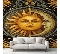 Sun and Moon Wallpaper, Moon God Sun God Wall Mural, Living Room Wallpaper for Bedroom, Home Decor, Photo Wall Paper, 300 x 210 cm 1-LI