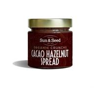 Organic Crunchy Cacao Hazelnut Spread by Sun & Seed - 200g - No refined Sugar - Plant Based - No palm Oil - 100% Organic Hazelnuts - Vegan Spread