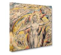 Sun At His Eastern Gate by William blake Classic Painting Canvas Wall Art Print Ready to Hang, Framed Picture for Living Room Bedroom Home Office Décor, 20x20 Inch (50x50 cm)