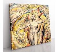 Sun At His Eastern Gate by William blake Classic Painting Canvas Wall Art Print Ready to Hang, Framed Picture for Living Room Bedroom Home Office Décor, 35x35 cm (14x14 Inch)