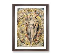 Sun At His Eastern Gate By William Blake Classic Painting Framed Wall Art Print, Ready to Hang Picture for Living Room Bedroom Home Office Décor, Walnut A4 (34 x 25 cm)