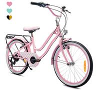 Sun Baby HEART BIKE Girl's Bicycle 20 Inch, Children's cycle 6-10 Years with V-Brake, rack, side stand, mudguards, chain guard, reflectors (Pink)