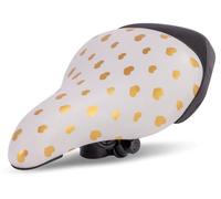 sun baby Kids Bike Seat with tilt adjustment, Bicycle Seats for Children, different sizes 12-20 inch (White with gold hearts)