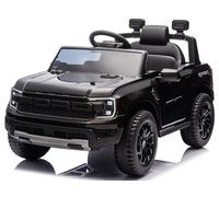 sun baby Kids ride on car Ford from age 3, electric vehicle with headlight, mp3 player, spring suspension (Black)
