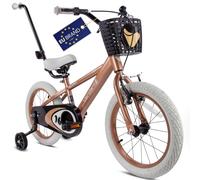Sun Baby VERDANT BIKE Children's Bicycle for boys 16 inches with V-Brake front wheel, Push bar, Side wheels, Chain guard, Bell (Cappuccino, 16 inches)