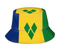 Sun Beach Cap Saint Vincent and The Grenadines Flag Bucket Sun Hat Unisex Fisherman Sun Cap Sunscreen Sun Hat for Adults Winter Girls