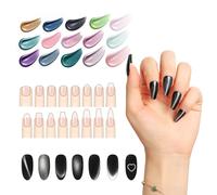 Sun&Beam Nails Custom Cat Eye Press-On Nails - Handmade Magnetic Fake Nails - Choose Color, Shape, Size & Effect 10 Pcs