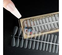 Sun&Beam Nails Fake Nails For Nails DIY Transparent Pop Translucent Clear Frosted Press on Nails Large Capacity Including Storage Box 12 Sizes 504 Pcs (#7-Long Ballerina Frosted)