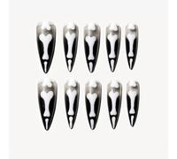 Sun&Beam Nails Handmade Press-on Long Almond Stiletto Black White Halloween Glow In Dark Skeleton Finger Design False Nail Tips 10 Pcs (#128 S)