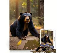 Sun Bear Animals 1000 Piece Jigsaw Puzzles for Teenagers Jigsaw Solid Logic Toy Calm Fun Precision Cut Santa Wish Item 38x26cm