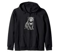 Sun Bear Tropical Wildlife Animal Lover Zip Hoodie