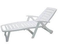 Sun Bed Resin Cancun White With Wheels, 72X190X60Cm