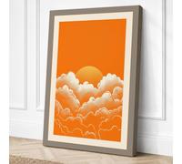 Sun Behind Clouds Minimalist Canvas Wall Art Print 30x20 Inch