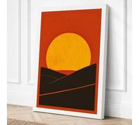 Sun Behind Mountains Canvas Wall Art Print 30x20 Inch