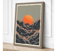 Sun Between Stone Minimalist Canvas Wall Art Print 30x20 Inch (76 x 51 cm)