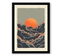 Sun Between Stone Minimalist Framed Wall Art Print A2 (59.4×42cm) Black, Wall Decor for Living Room, Bedroom, Office & Home, Ready to Hang, Art Gift