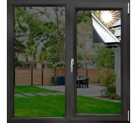 Sun Blocking Privacy Film: One Way Window Tint for Home & Office, Daytime Privacy See Out Not in - Window Cling Mirror Reflective Anti UV (Black-Silver, 23.6" x 6.5 Feet)