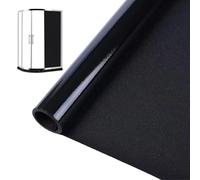 Sun Blocking Window Film - Opaque Black Privacy Sheet, Removable Frosted Glass Cover | Non Adhesive Vinyl Film Texture, Light Filtering Layer with Heat Reduction for Basement Nursery Offices RV Use