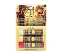 Sun Bum SPF 30 Triple Pack Sunscreen Lip Balm Set, Watermelon, Coconut and Banana flavour, Vegan and Cruelty Free, Broad Spectrum UVA/UVB Lip Care