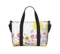 Sun Butterflies Dragonfly Flowers Nursery Print Handheld Crossbody Travel Bag Single Shoulder Handbag Sports and Fitness Bag Travel Luggage Bag