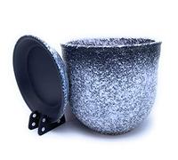 Sun Cakes Glazed Ceramic Plant Pot with Saucer Round Planter with Drip Tray Plant Pot Coloured Flowerpot Ring (20cm x 17cm, Black/White)