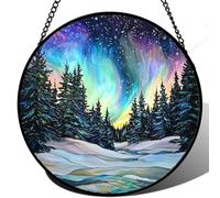 Sun Catcher, 6" Acrylic Aurora Window Hanging Decor with Reflective Film Lightweight 2D Wall and Window Ornament