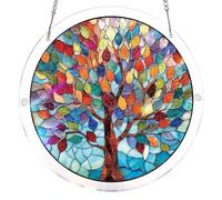 Sun Catcher Acrylic Puzzles Thicken Creative Jigsaw Puzzle Pendant Double Sided Wall Decor Jigsaw Puzzle Toy for Women Men Mom Birthday Gift (Multicolor 21)