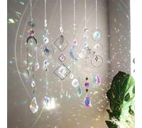 Sun Catcher Crystal Window, Pack of 6 Lotus Beads Pendant Decoration, Hanging Window Decoration, Crystal Suncatcher, Rainbow Suncatcher Crystal, Rainbow Crystal Pendant, Home Garden Decoration