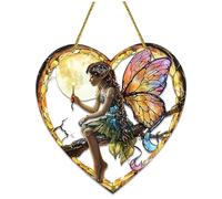 Sun Catcher Crystals Cute Window Decoration Elves Pendant Acrylic Rainbow Sun Catcher for Home Office Fairy Decor