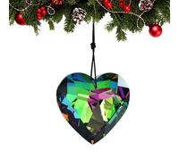 Sun Catcher Crystals - Heart Shaped Prism Charm | Crystal Prisms for Chandeliers, Window Crystals 45 mm with Rope, Patio Rainbow Manufacturer Pendant, Beautiful Light Reflections for Living Room