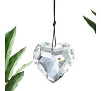 Sun Catcher Crystals - Heart Shaped Prism Charm | Crystal Prisms for Chandeliers, Window Crystals 45 mm with Rope, Patio Rainbow Manufacturer Pendant, Beautiful Light Reflections for Living Room