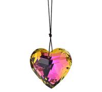 Sun Catcher Crystals - Heart Shaped Prism Charm | Crystal Prisms for Chandeliers, Window Crystals 45 mm with Rope, Patio Rainbow Manufacturer Pendant, Beautiful Light Reflections for Living Room