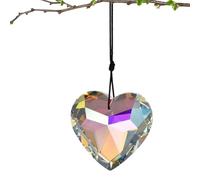 Sun Catcher Crystals - Heart Shaped Prism Charm | Crystal Window Crystals 45mm with Rope, Rainbow Manufacturer Pendants, Elegant Crystal Prisms for Chandelier, Home Decoration, Light Display