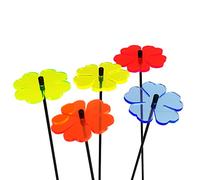 Sun Catcher Garden Decor Glowing Double Blossoms Ornaments Set of 5 Garden Stakes 25cm/9.8 inches high Indoor Outdoor Yard Gardeners Gift, Colour:mixed colours
