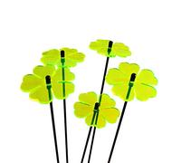 Sun Catcher Garden Decor Glowing Double Blossoms Ornaments Set of 5 Garden Stakes 25cm/9.8 inches high Indoor Outdoor Yard Gardeners Gift, Colour:fluorescent Green
