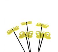 Sun Catcher Garden Decor Glowing Peacock Butterfly 5 Decorative Garden Stakes Ornaments 25cm, 10 inches high Outdoor Yard Gardeners Gift, Colour:fluorescent Yellow
