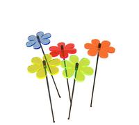 Sun Catcher Garden Decor Ornaments Daisy, Set of 5 Decorative Garden Stakes, 25cm/10'' high Outdoor Yard Accessory, Great Gardeners Gift, Colour:mixed colours