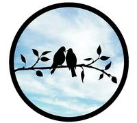 Sun Catcher Garden Decor Two Little Birds Garden Mirror Range of Sizes Round Mirror Outside Rust Resistant Acrylic Fixings Included Gift (42cm / 16.5 inch)