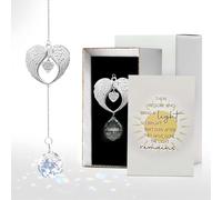 Sun Catcher Memorial Gifts A Piece of My Heart is in Heaven - Sympathy Gift for Loss of Loved One, Crystal Angel Wings Suncatcher for Windows, Bereavement & Grief Gift for Women, Remembrance Decor