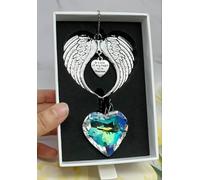 Sun Catcher Memorial Gifts A Piece of My Heart is in Heaven - Sympathy Gift for Loss of Loved One, Heart Shaped Crystal Suncatcher for Windows, Bereavement & Grief Gift for Women, Remembrance Decor