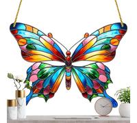 Sun Catcher - Painted Bird Charm, Acrylic Hummingbird Pendant | Bright Window Bird Art Panel Display, Vibrant Acrylic Birds Symbol Accent Line Shape with Christmas Bird Lover Ornament Design